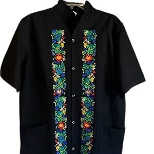 Mens Shirt, Men’s Guayabera, Navy blue shirt, 100% cotton shirt, men’s navy blu
